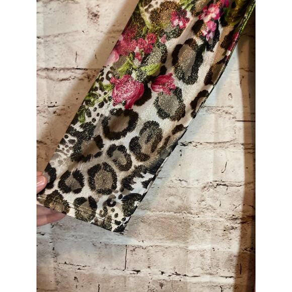 From The Heart Dress Womens XL Artsy Mixed Print Asymmetric Hem Flowy Glitter - Picture 6 of 16